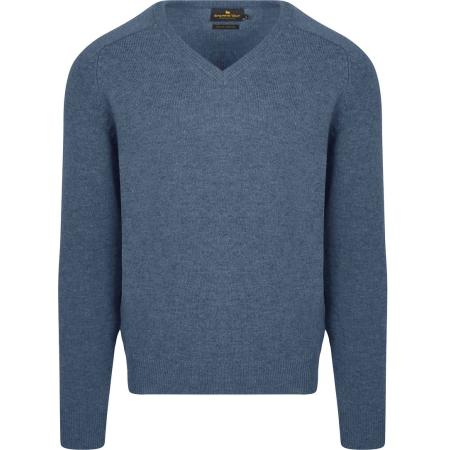 Steppin' Out Trui V-hals Lamswol Mid Blauw