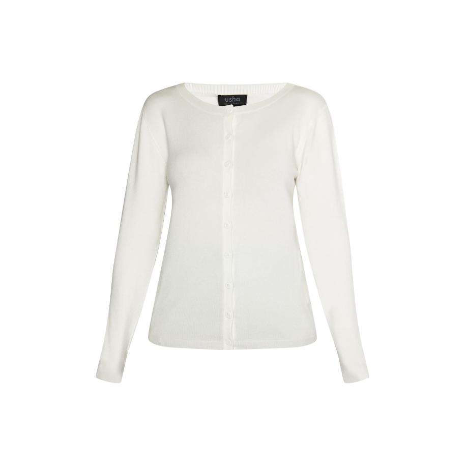 Usha usha BLACK LABEL Gebreid vest Nowles wit -