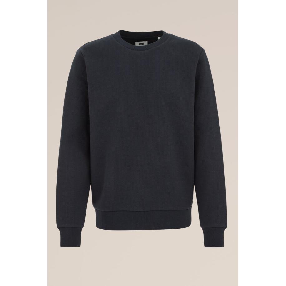WE Fashion Heren Regular fit sweater met antibacteriële finish - Regular fit - Donkerblauw - Katoen - Maat: XS Blauw