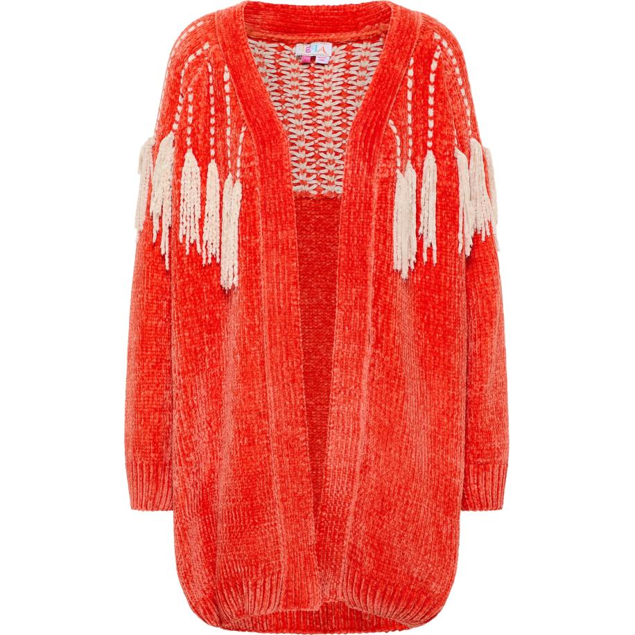 IZIA IZIA Gebreid vest oranje / wit -