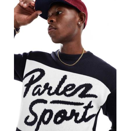 Parlez - Rubio - Gebreide trui met logo in marineblauw