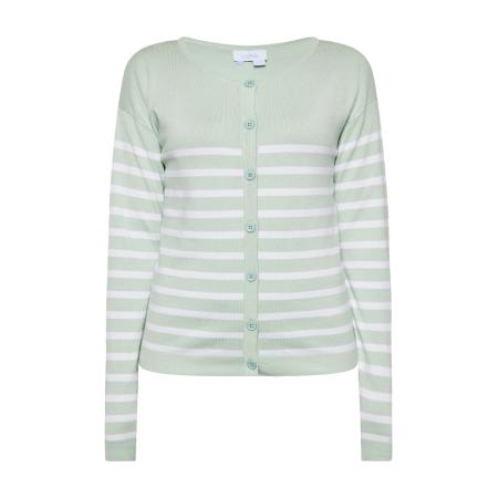 Usha usha BLUE LABEL Gebreid vest pastelgroen / wit