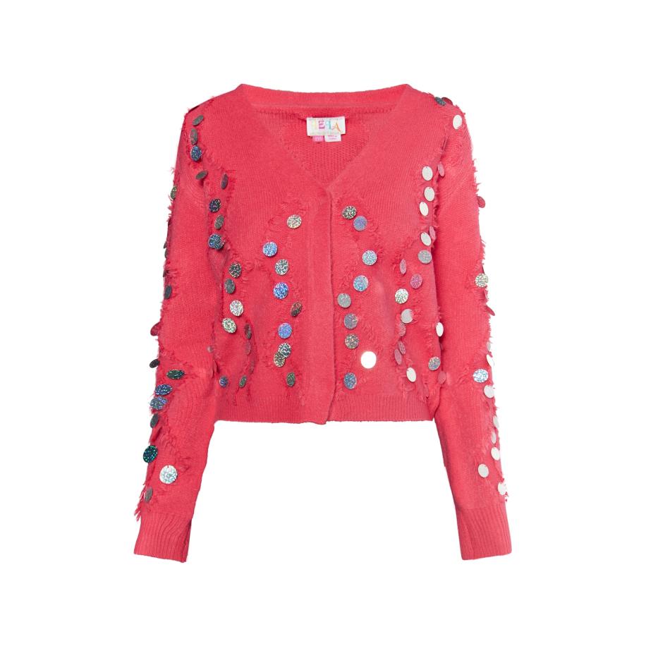 IZIA IZIA Gebreid vest gemengde kleuren / pink -