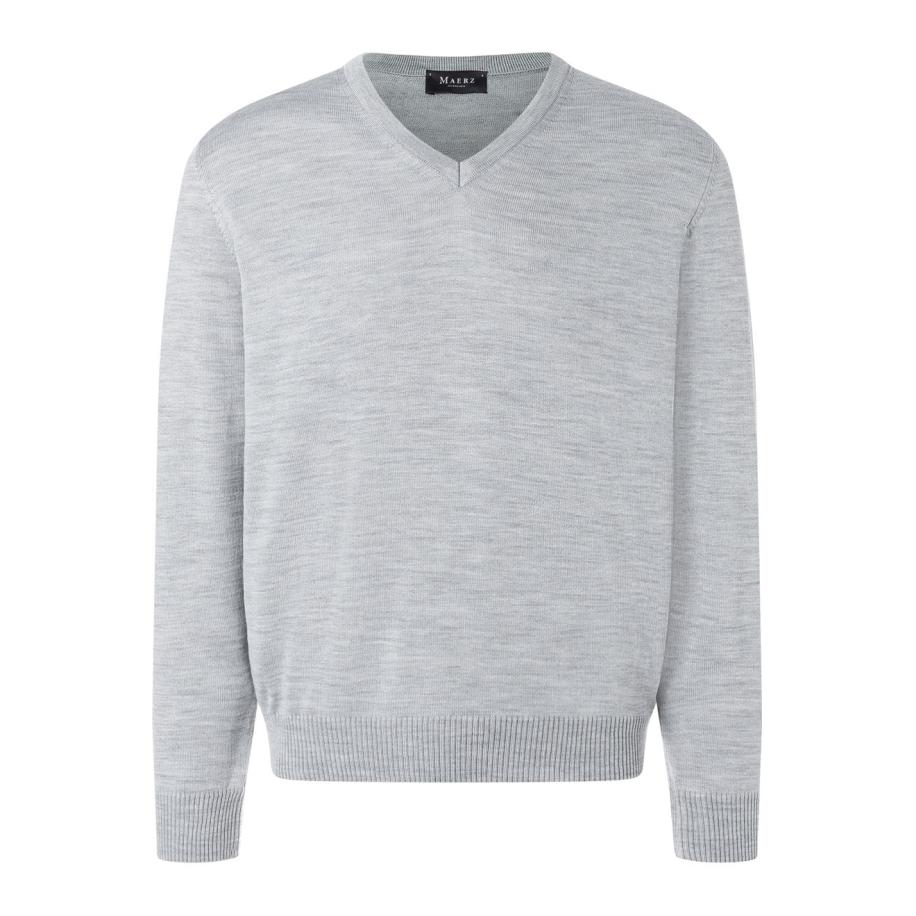 MAERZ Superwash Trui V-hals, Effen Multicolor