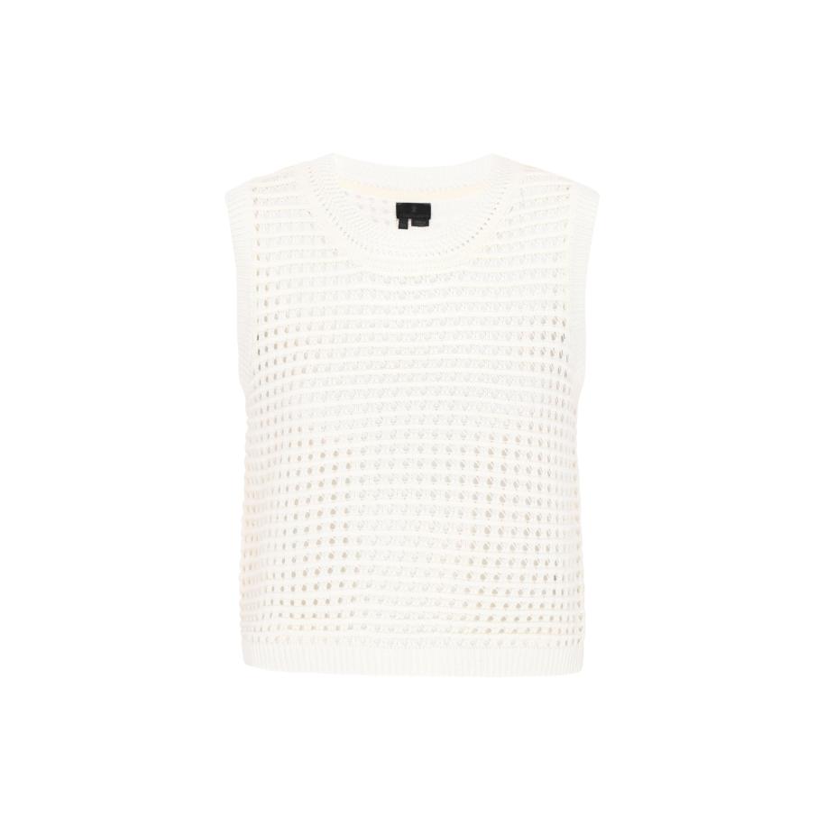 DreiMaster DreiMaster Klassik Gebreide bodywarmer wit -