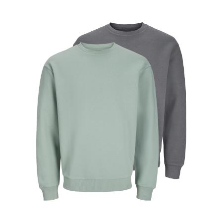 JACK & JONES Sweatshirt JJEBRADLEY donkergrijs / mintgroen