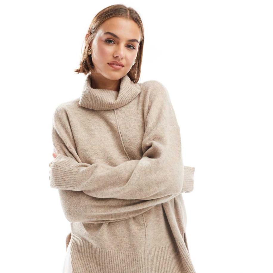 Pieces Coltrui met naaddetail aan de voorkant in beige-Neutraal Multicolor