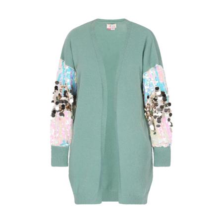 IZIA IZIA Gebreid vest blauw / cyaan blauw / oudroze / zilver