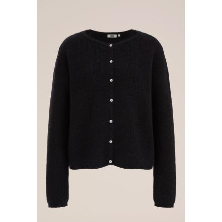 WE Fashion Dames gebreid vest van wolmix - Regular fit - Zwart - Maat: XL