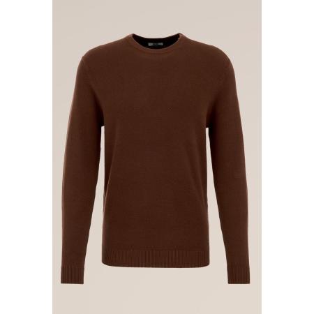 WE Fashion Heren Regular fit trui met structuur - Regular fit - Bruin - Katoen - Maat: S