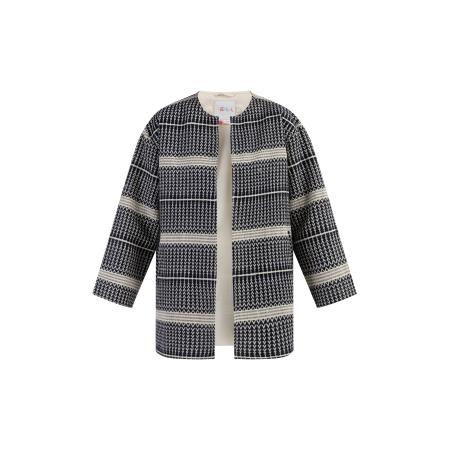 IZIA IZIA Gebreid vest crème / nachtblauw