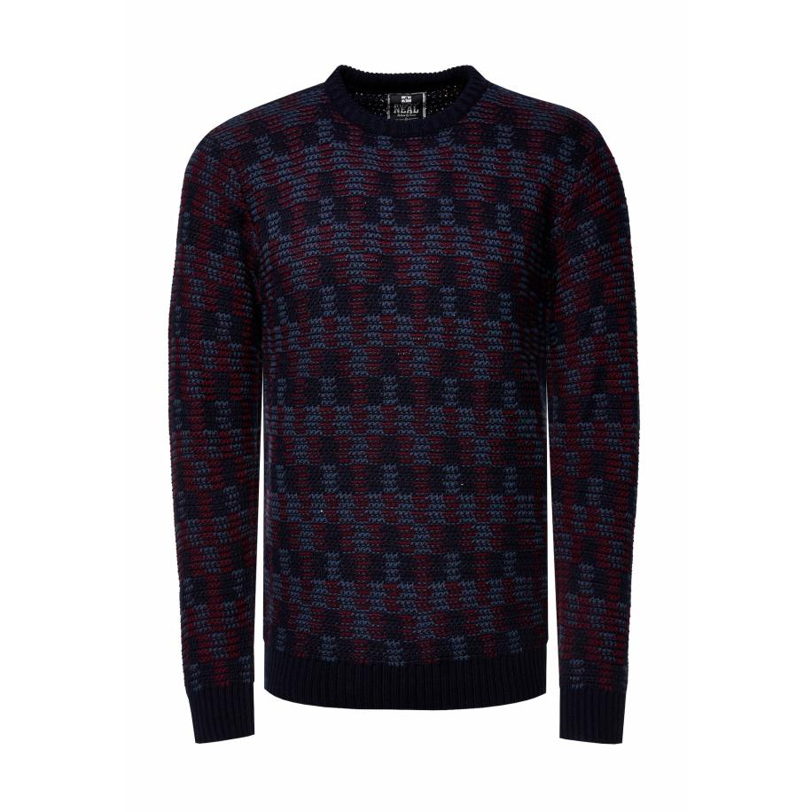Rusty Neal Rusty Neal Trui marine / nachtblauw / donkerrood -
