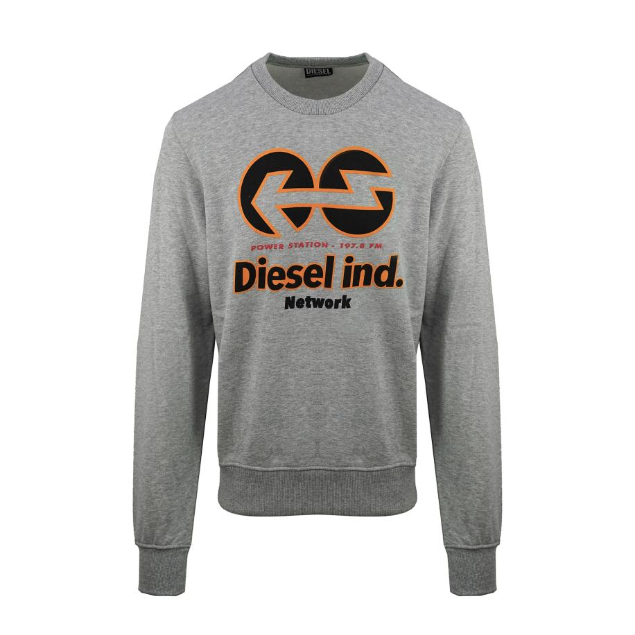 Diesel DIESEL Sweatshirt grijs / oranje / zwart -