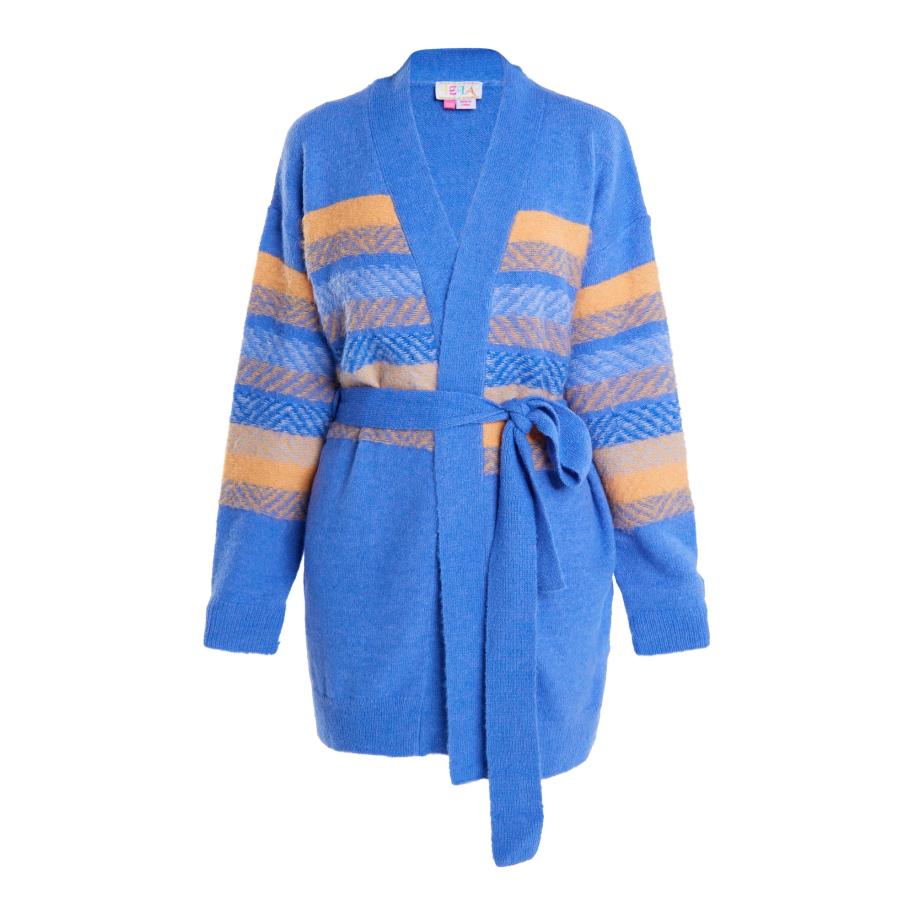 IZIA IZIA Gebreid vest blauw / geel -