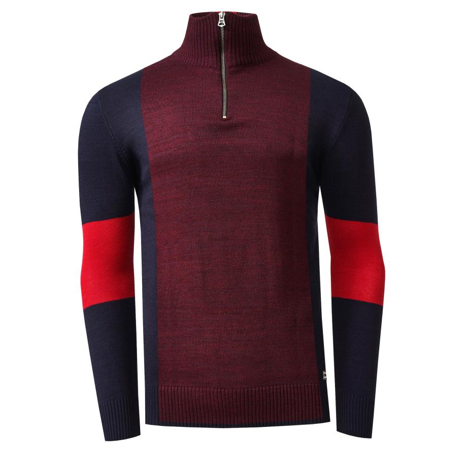 Rusty Neal Rusty Neal Trui wijnrood / zwart -