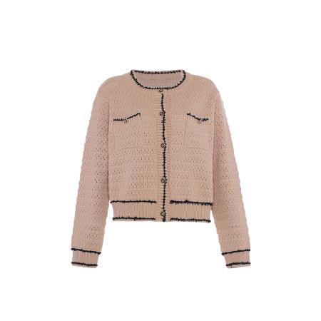 Faina faina Gebreid vest nude / zwart