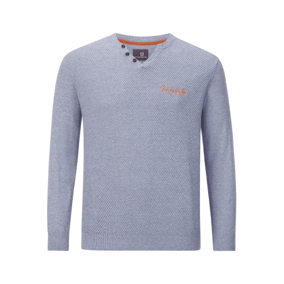 Jan Vanderstorm Trui lichtblauw, Gestructureerd Blauw