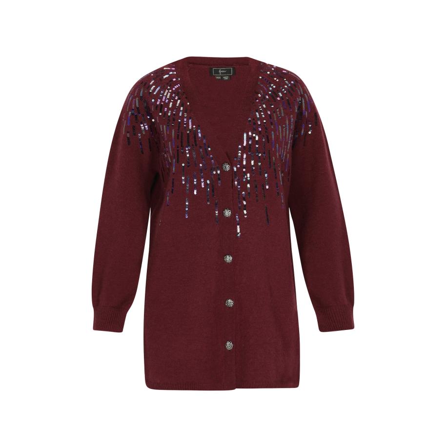 Faina faina Gebreid vest cyclaam / donkerlila -