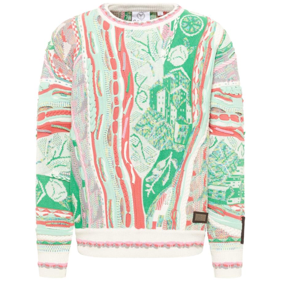 carlo colucci Carlo Colucci Trui Eberhoefer groen / mintgroen / koraal / wit -