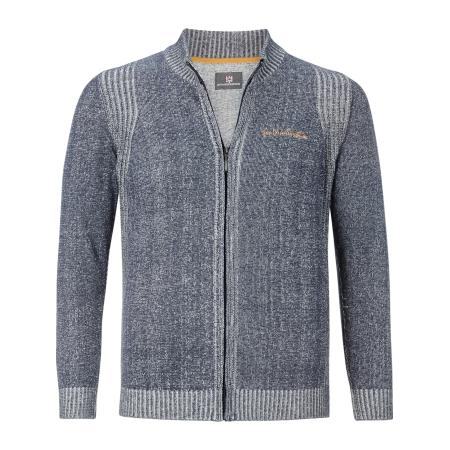 jan vanderstorm Jan Vanderstorm Gebreid vest Ingraban marine / lichtgrijs / lichtoranje / wit