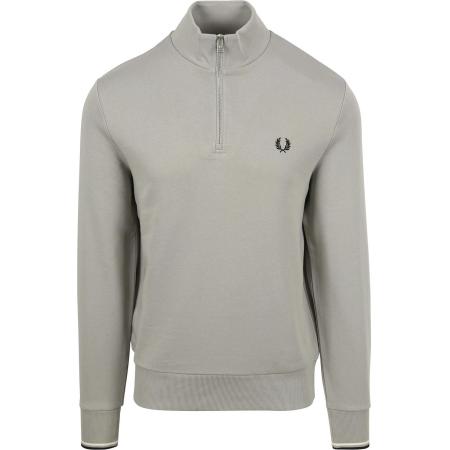 Fred Perry Half Zip Trui Limestone Grijs