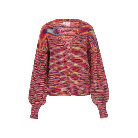 IZIA IZIA Gebreid vest navy / lichtgeel / donkeroranje / cranberry