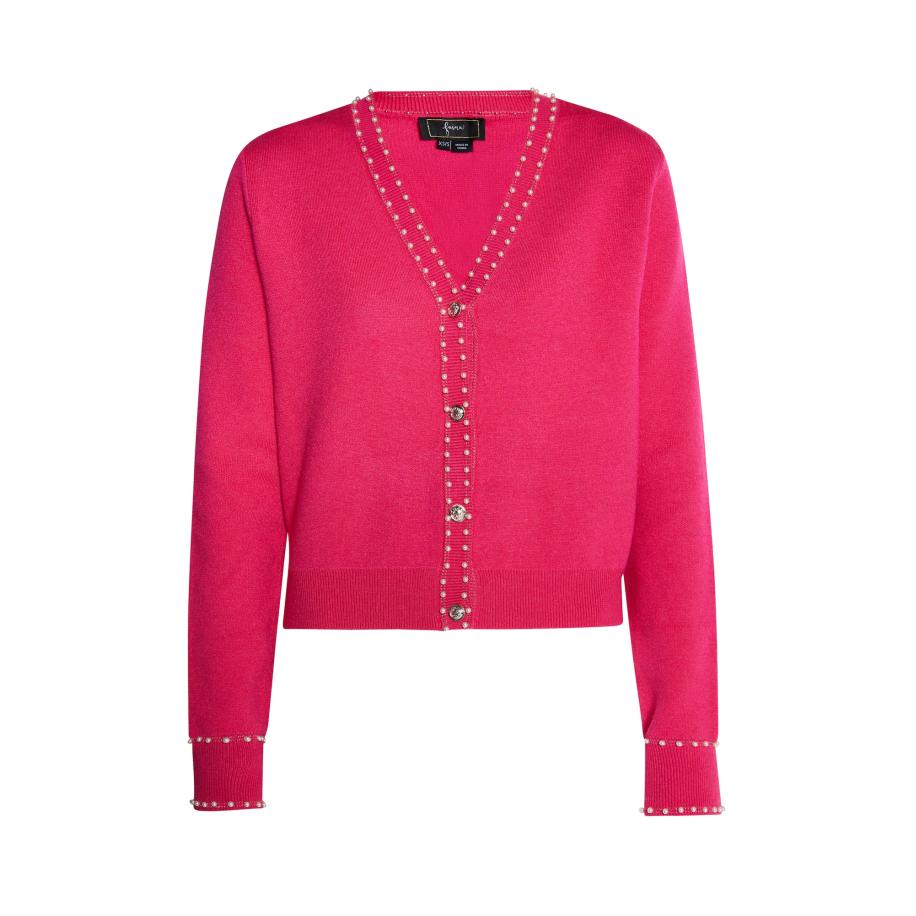 Faina faina Gebreid vest pink / parelwit -