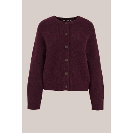 WE Fashion Dames Premium vest van wolmix - Regular fit - Aubergine - Maat: L