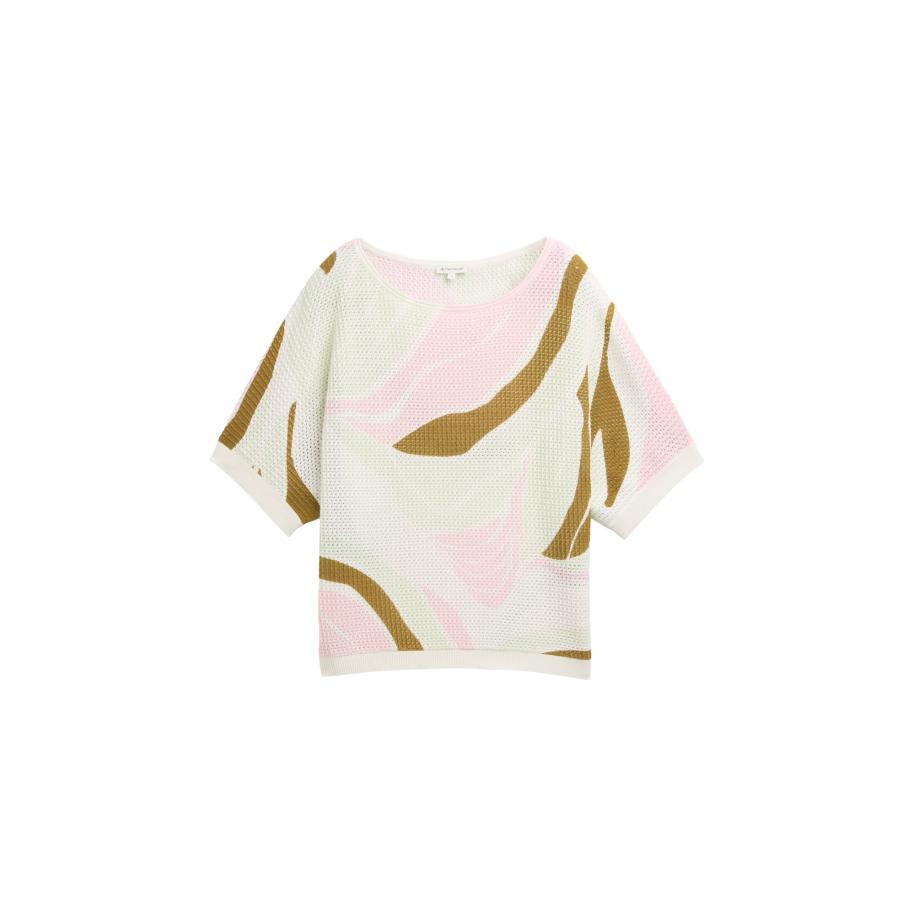 Tom Tailor TOM TAILOR Trui ombergrijs / rosa / wit -