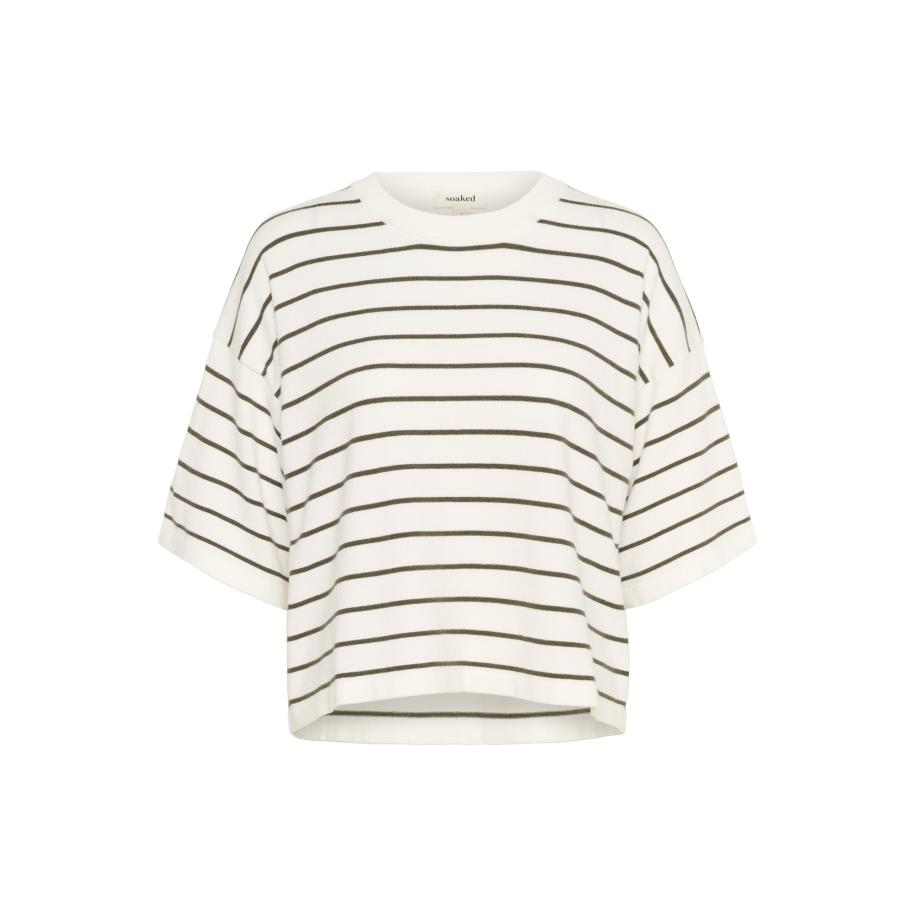 Soaked in Luxury SOAKED IN LUXURY Trui SLSpina olijfgroen / wit -