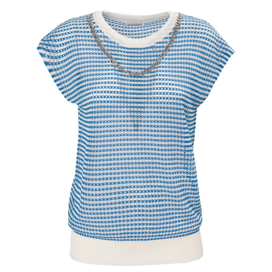 Influencer Influencer Trui blauw / wit -