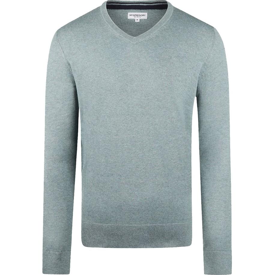 McGregor Trui Merino Blend V-Hals Sage Groen Groen
