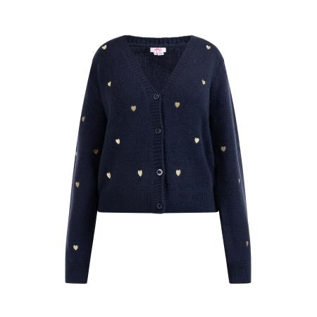 MYMO MYMO Gebreid vest Nolie navy / goud