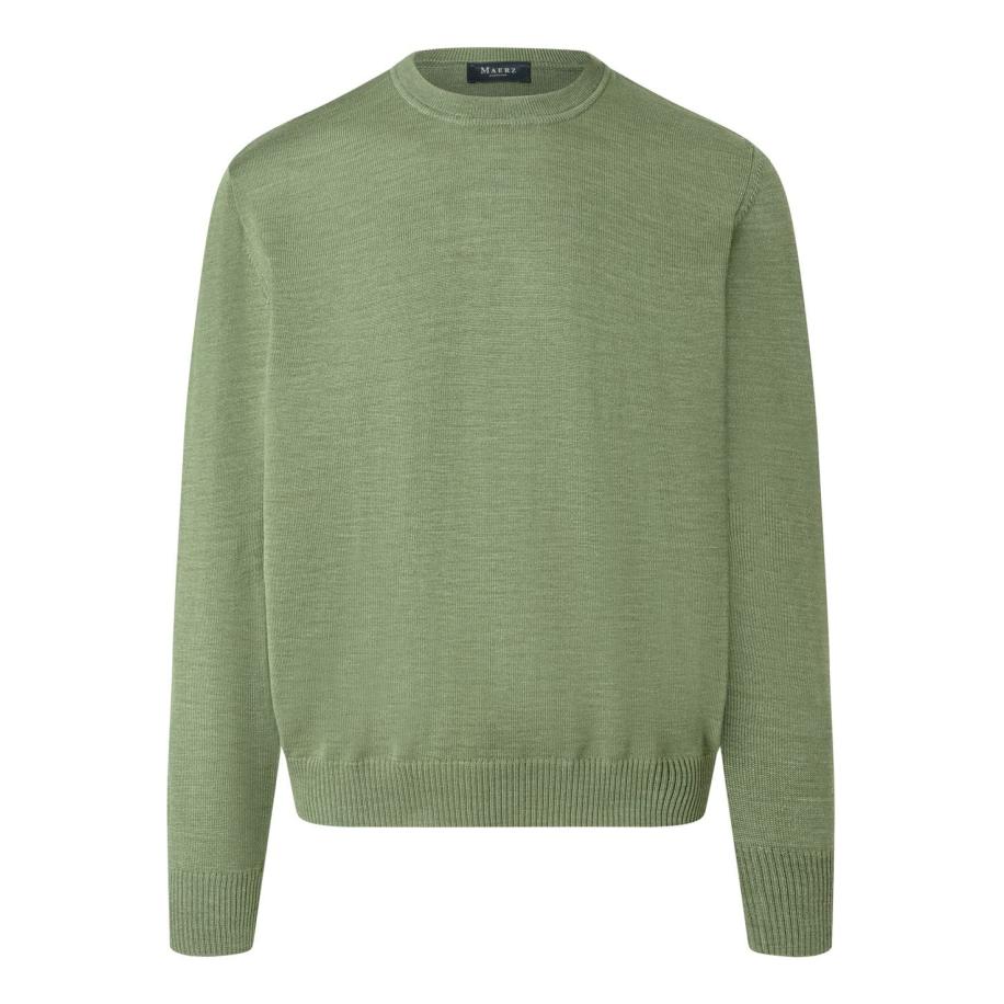 MAERZ Superwash Trui ronde hals, Effen Multicolor