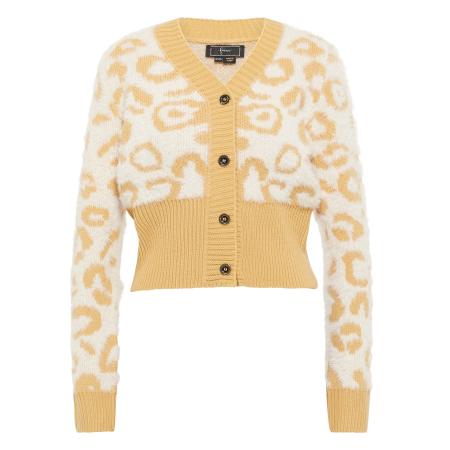 Faina faina Gebreid vest geel / wolwit