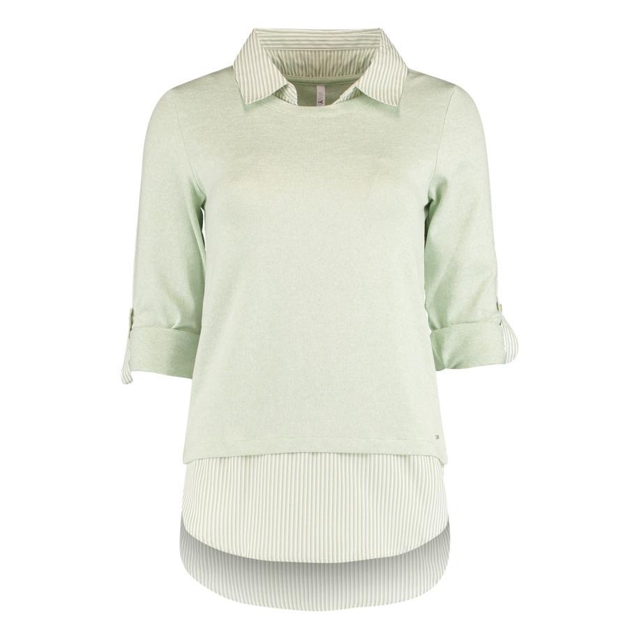 Hailys Hailys Trui Linda lichtgroen / wit -