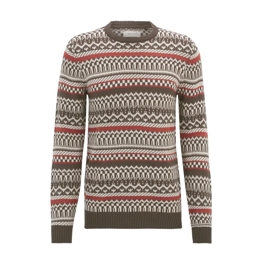 Blend BLEND Trui mokka / donkeroranje / wit -