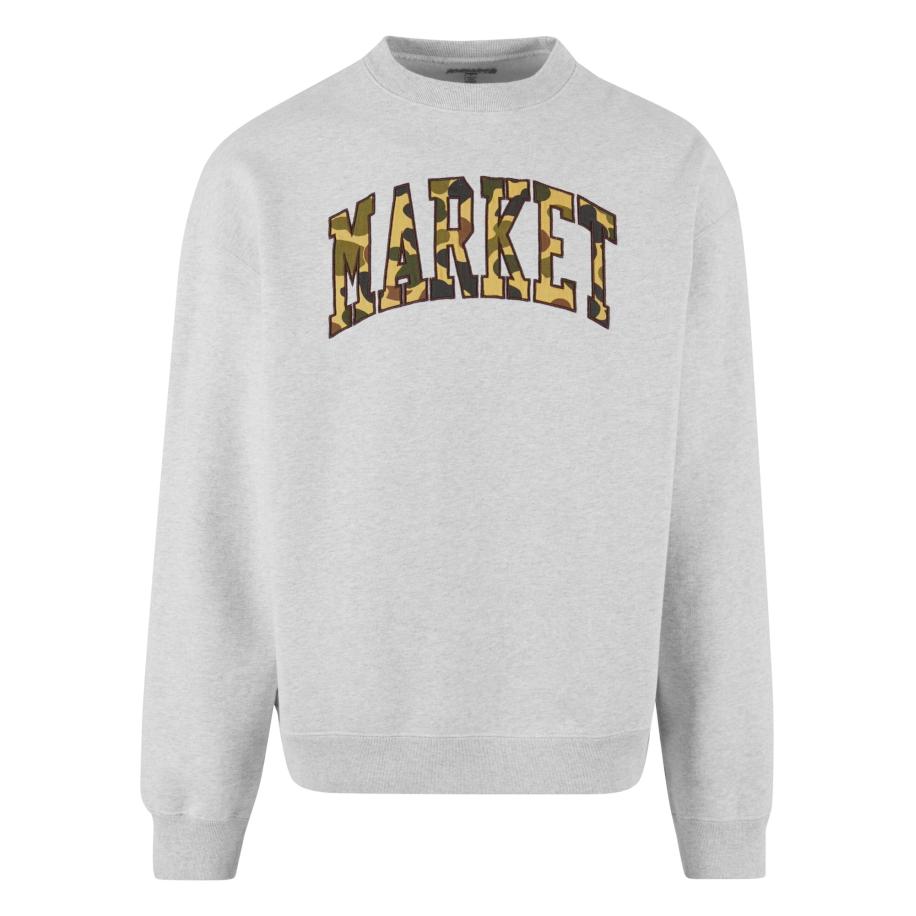 MARKET Sweatshirt Duck grijs gemêleerd / kaki / olijfgroen / zwart Grijs