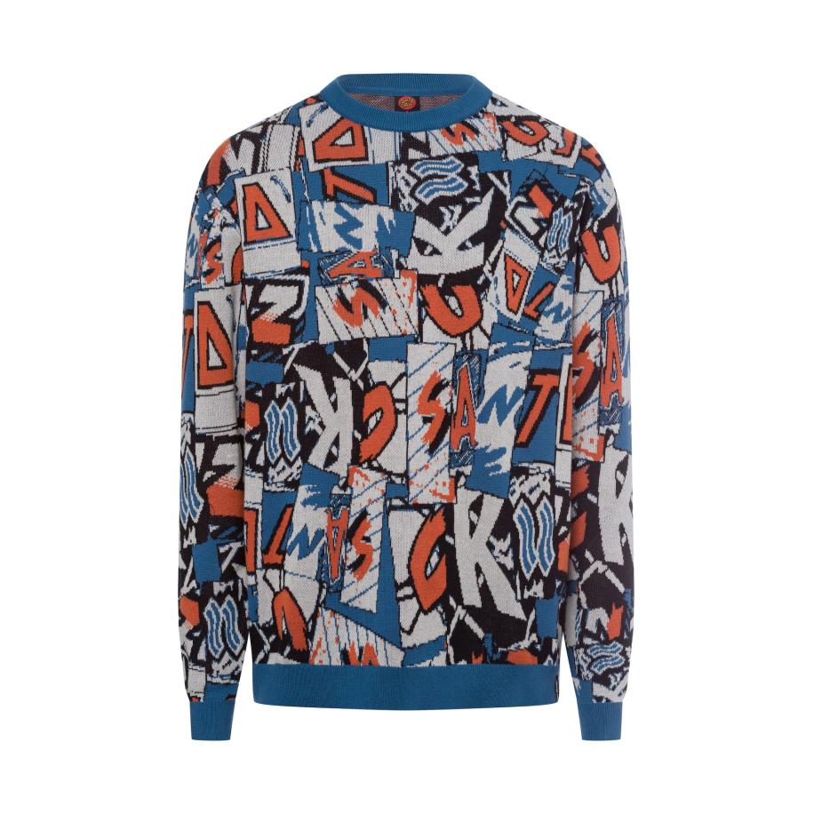 Santa Cruz Trui blauw / grijs / oranje / zwart Grijs