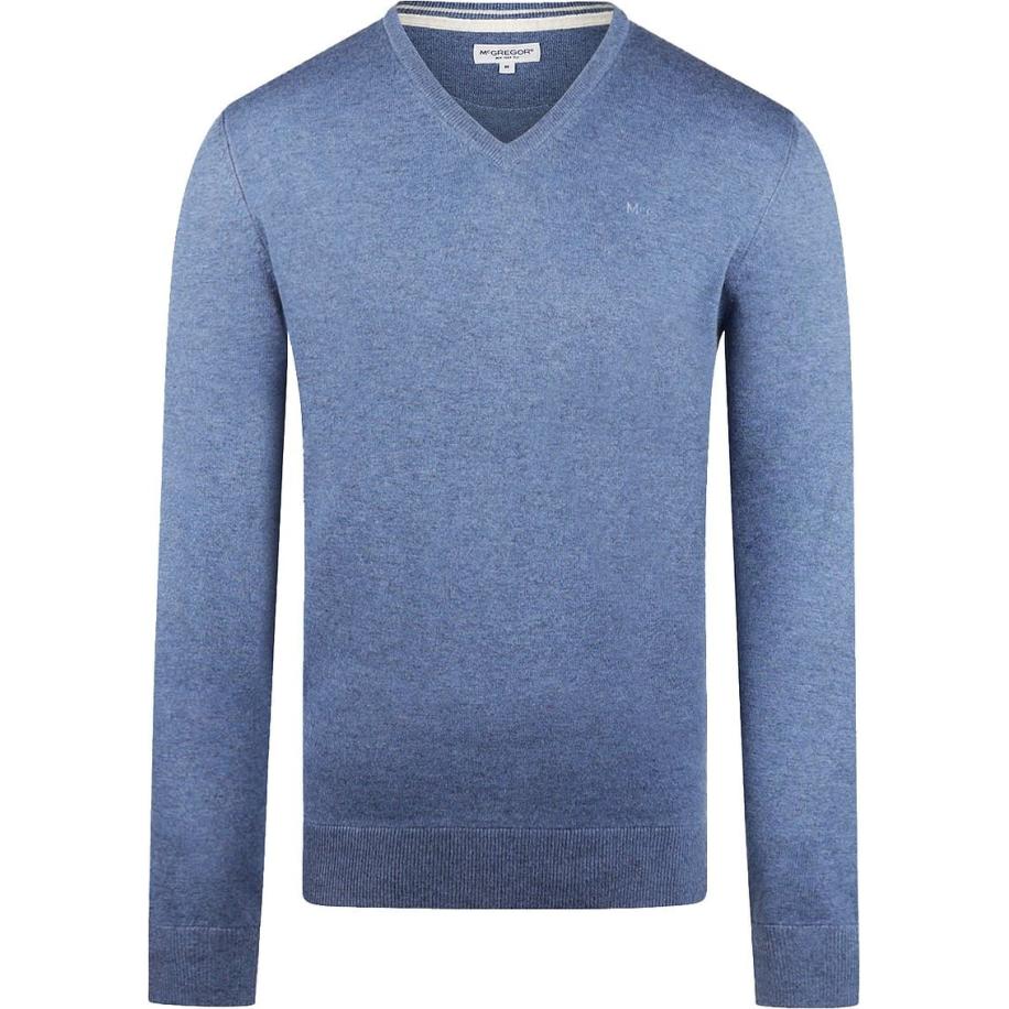 McGregor Trui Merino Blend V-Hals Faded Blauw Blauw