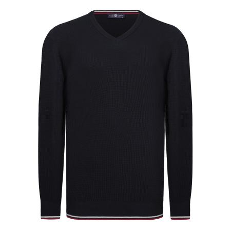 Jimmy Sanders Jimmy Sanders Trui navy / karmijnrood / wit