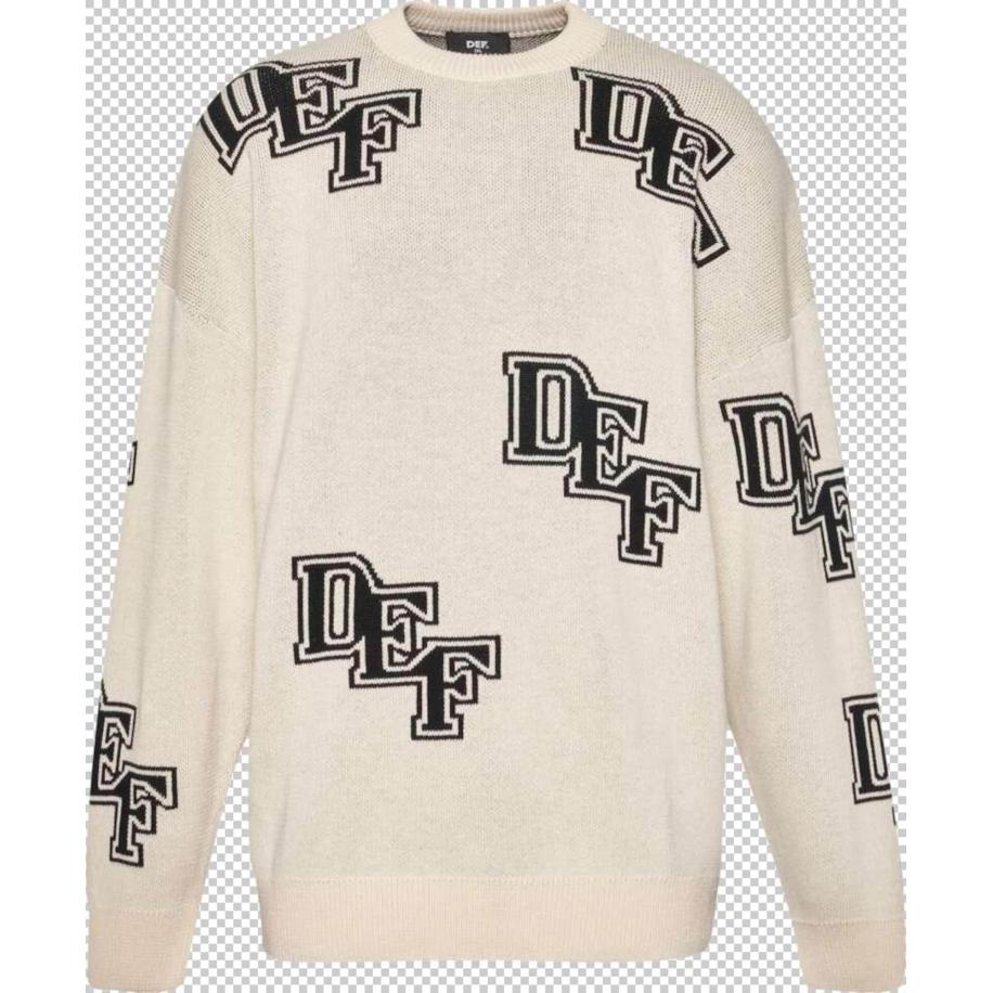 DEF Trui lichtbeige / zwart Bruin