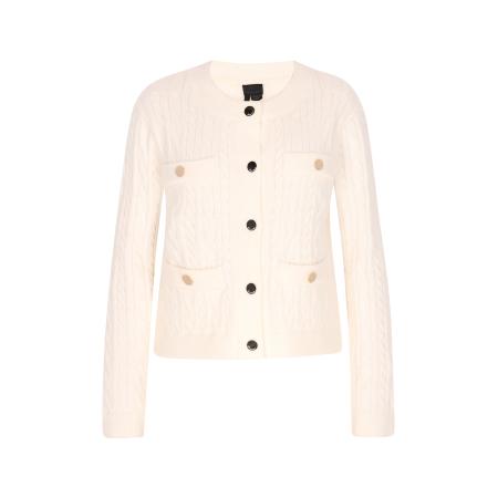 DreiMaster DreiMaster Klassik Gebreid vest wolwit