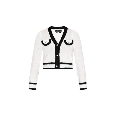 Faina faina Gebreid vest zwart / offwhite