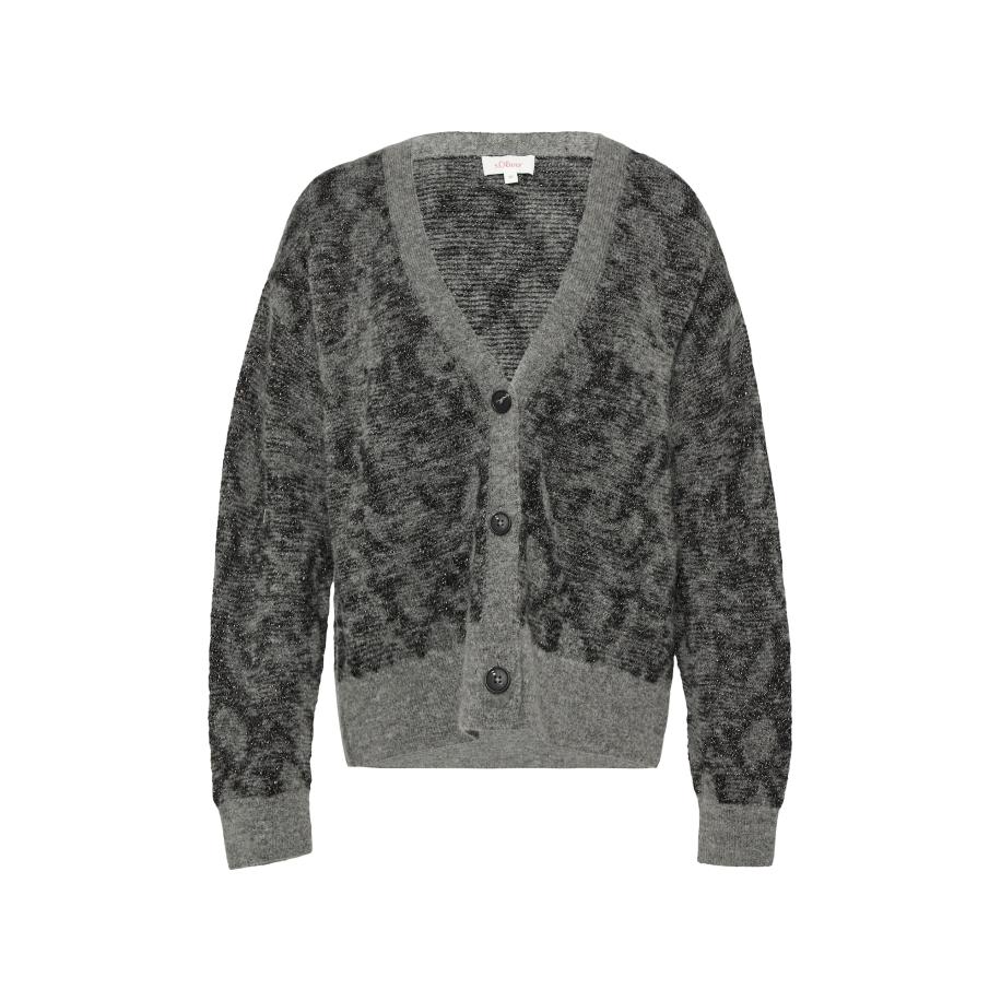 s.Oliver Gebreid vest grijs gemêleerd Grijs