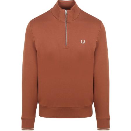 Fred Perry Half Zip Trui Whisky Bruin