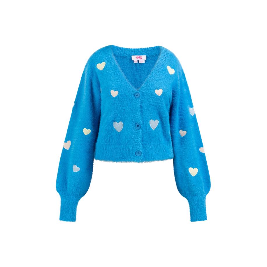 MYMO MYMO Gebreid vest Biany azuur / pastelblauw / pasteelgeel / pastelroze -