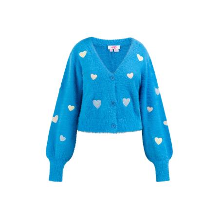 MYMO MYMO Gebreid vest Biany azuur / pastelblauw / pasteelgeel / pastelroze