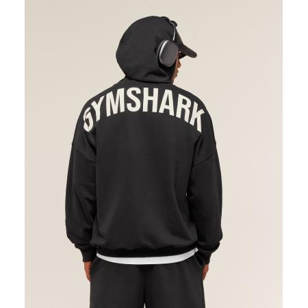 Gymshark Power Zip Up Hoodie Black/Oat White