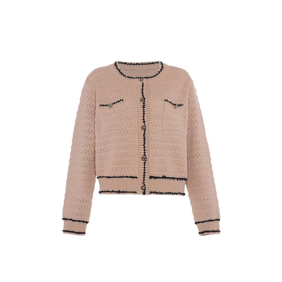 Faina faina Gebreid vest nude / zwart -